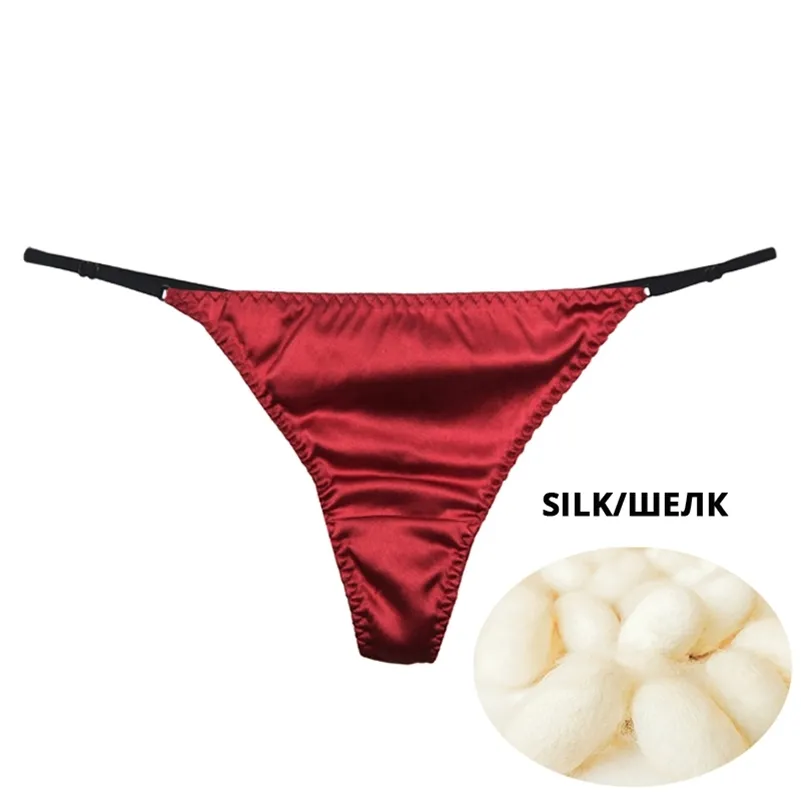 Sexy Panties For Women Silk Thong Girl Low Waist String Lingerie Thongs