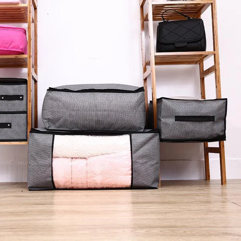 Förvaringspåsar Non-woven Fabric Quilt Bag Hem Klädkudde filt Fällbar Bagage Organizer Damp Fria Sortering