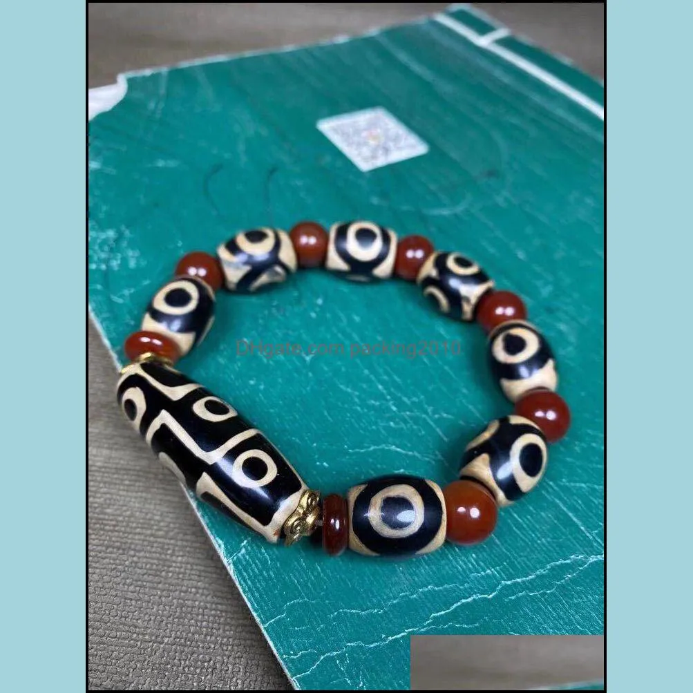 Factory Wholesale Agate Three-Eye Tibet Beads Bracelet Mens Tibet Beads Agate Bracelet Wholesale Live Supply