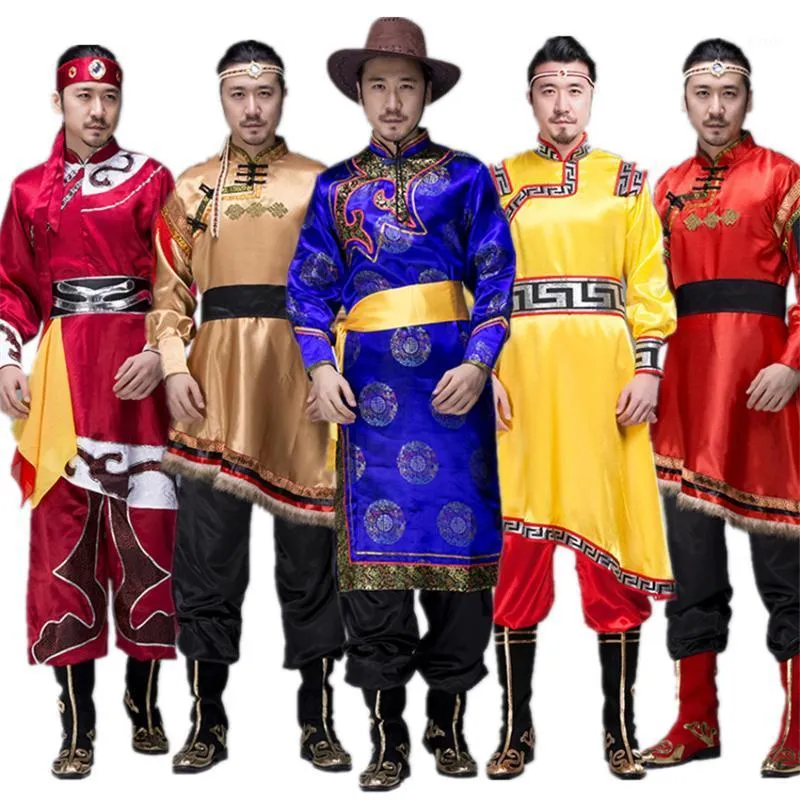 Ethnische Kleidung, traditionelle mongolische Kostüme für Männer, Grasland, National, Dschingis Khan, Reiten, Tanz, Bühnenaufführung, Asien, Erwachsene, Waer1