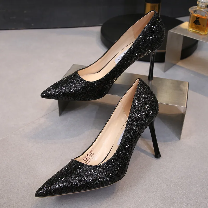 CR Priscilla Black Multi Glitter Pointy Toe Pump 4.5