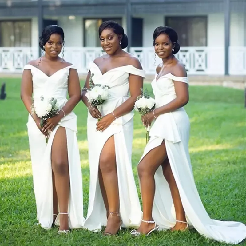 Ivory Plus Size Bridesmaid Dresses Off Shoulder... From Babyonline, $93.35  | DHgate.Com