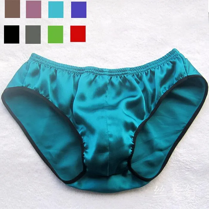 Underpants Wholesale Mens Underwear Mulberry Silk Brief Panties Charmeuse Shorts Thong Boxer1 