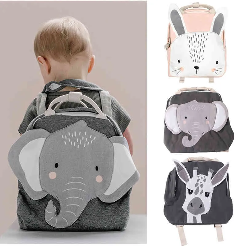 Cute Animal Designs Kids Backpack Toddler Boy Girl Backpacks School Bags For Kids Baby Children Large Capacity Rabbit Lion Bags 220210