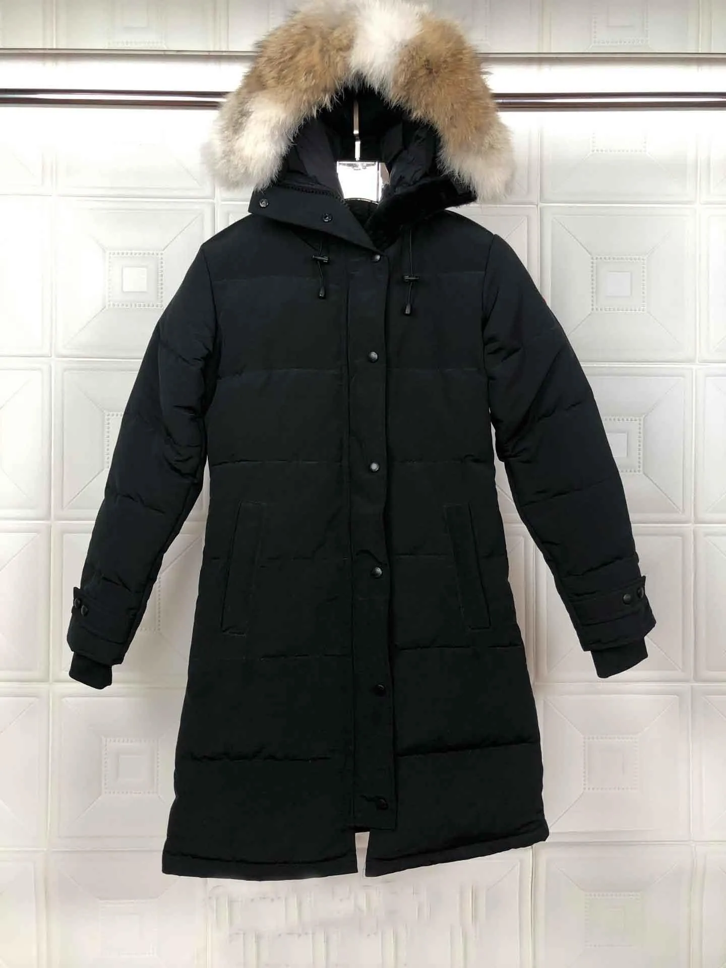 01Fashion Canada Jassen Damesjas Parka Witte ganzendons jassen met capuchon Damesparka Dames buitenjas Dameswinterjas parka