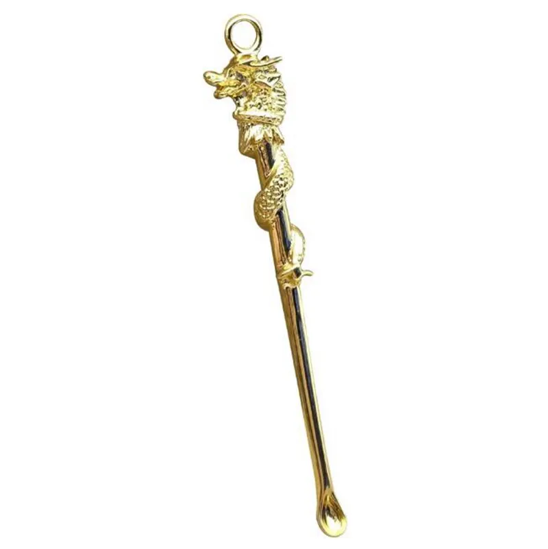 Smoking Gold Silver Dragon Phoenix Handpipes Dabber Nails Tip Straw Wax Oil Rigs Spoon Shovel Snuff Snorter Sniffer Dry Herb Tobacco Cigarette Bong Hookah Holder