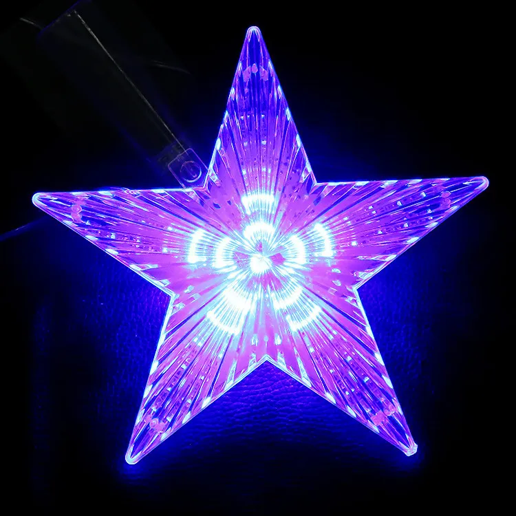 8 Modes Play LED Star Light 22CM Big Star Waterproof LED Single String Light AC220V Hang on Christmas Tree Decoration Light Y200903