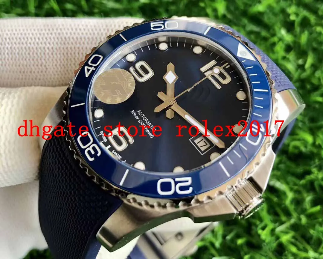 Mens ZF Factory Conquest Watch ETA 2824 l888.2 Automatic Mechanical Blue rubber with ceramic Waterproof 41mm Waterproof