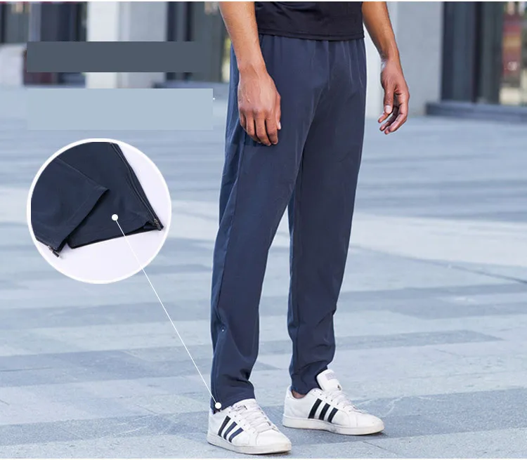 surv￪tements de marque pour hommes Été Hommes Pantalons De Sport Couleur Unie Fitness Running Casual Slim Stretch Respirant Bleu Noir