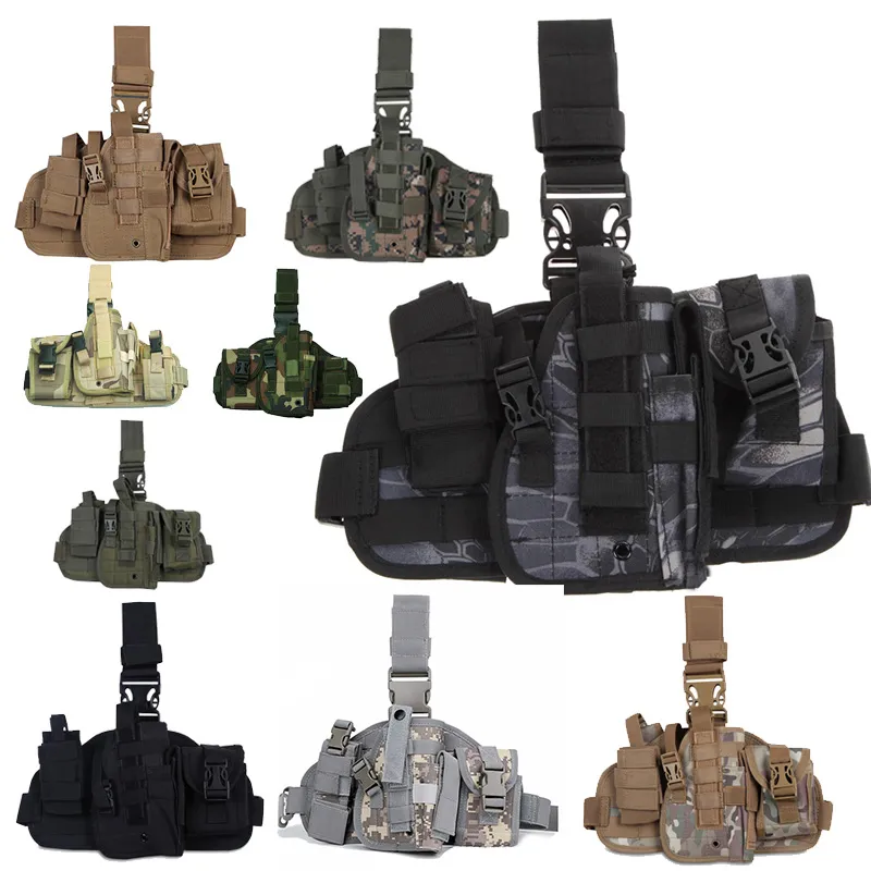 Holla de pierna táctica al aire libre Asalto deportivo Combate Combat Bag Molle Pack Nylon Faits Release rápida CAMO NO17-202