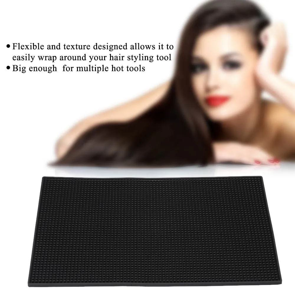 Tapis Anti-chaleur en Silicone résistant à la chaleur, pour lisseur de cheveux, outils de fer à friser, outil de soins, utilisation en Salon