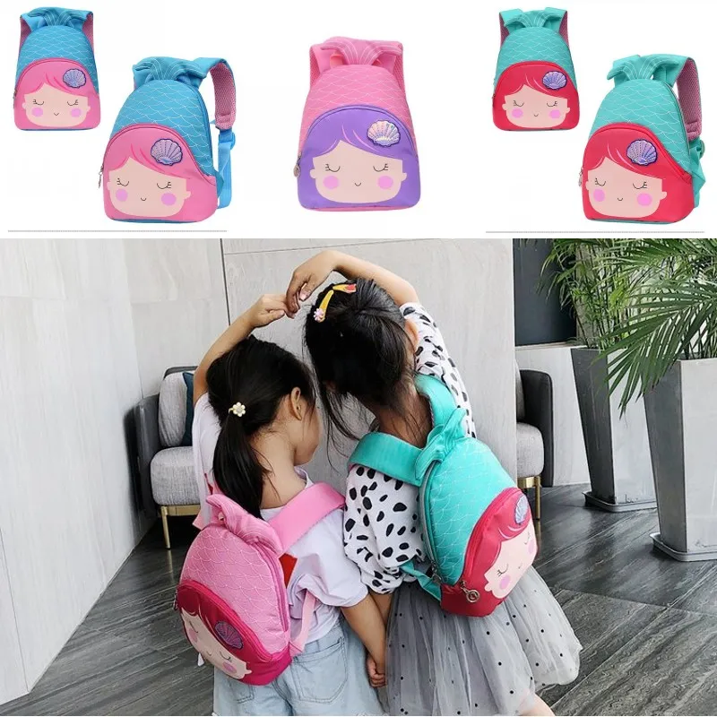 Bébé maternelle sac à bandoulière école sirène coquille fille mignon sac à  dos en plein air enfant enfant sac à dos à glissière 15 4py G2