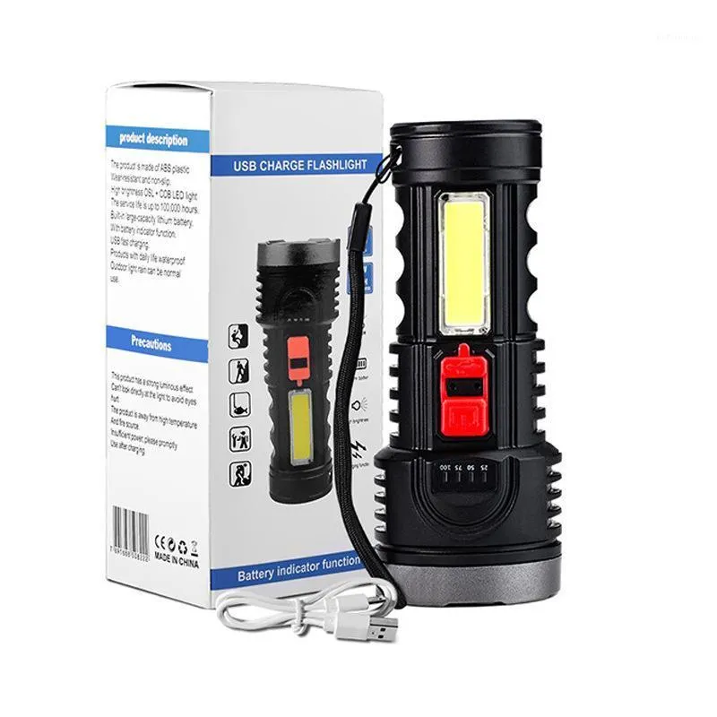 Lampes de poche Torches Multi-fonction Éblouissement Forte Lumière USB Longue Portée Étanche Portable Torche Éclairage Tactique