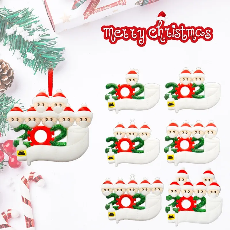 Hot Kerst Ornament DIY Groeten Quarantine Kerst Ornamenten 2020 Party Pandemic Social Distancing Christmas Tree Hanger Accessoires