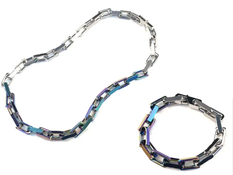 Bracelete de colar para homem mulher pingente colares moda unisex cadeia braceletes jóias 5 cor