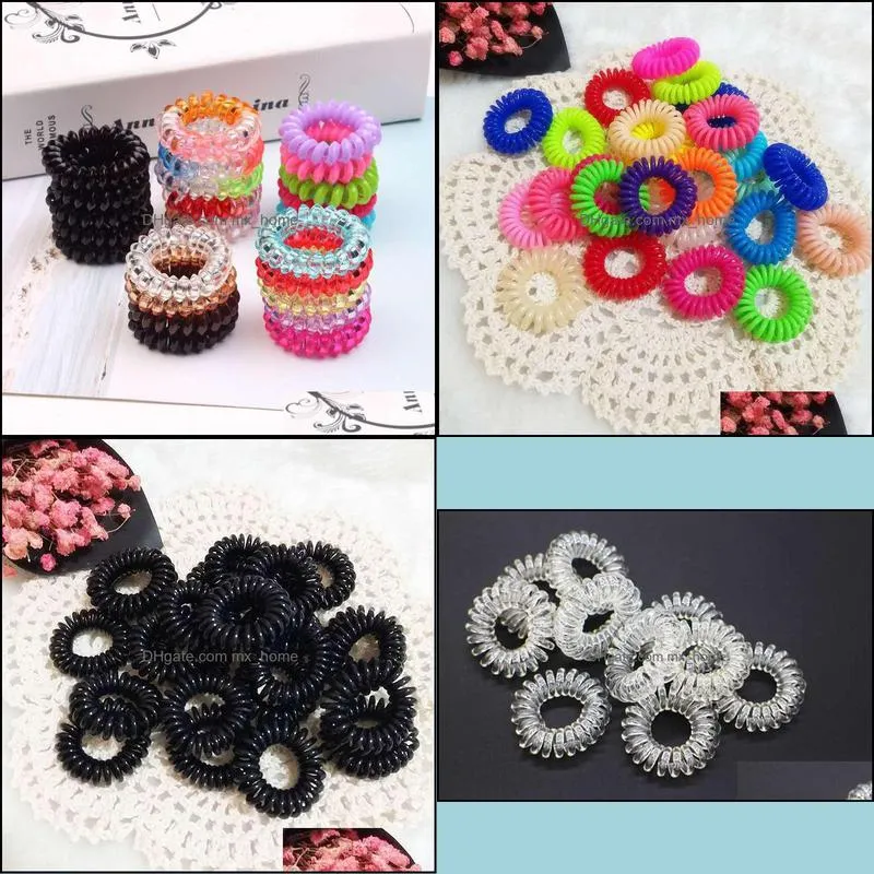 Elastic HairBands Telephone Ring Chain HairTie Rope Bracelet cute Baby Girls Ponytail Holders Hair Accessories Headwear Z4711