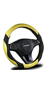 steering wheel cover carbon fiber yellow
