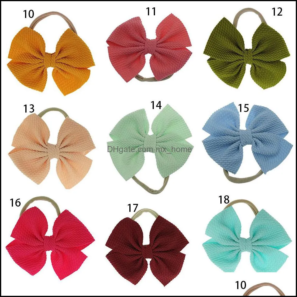 Baby Hair Accessories Girls Bow Headband 30 colors Turban Solid color Elasticity fashion Kids Hairbow Boutique bow-knot HairBand C1183