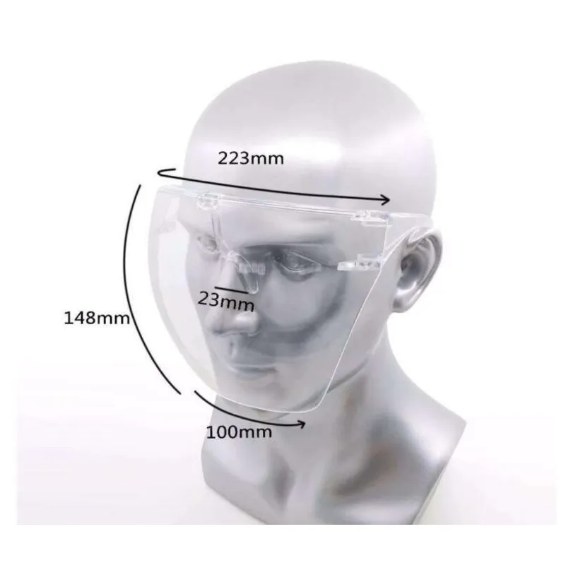 Plastic Safety Faceshield With Glasses Frame Transparent Full Face