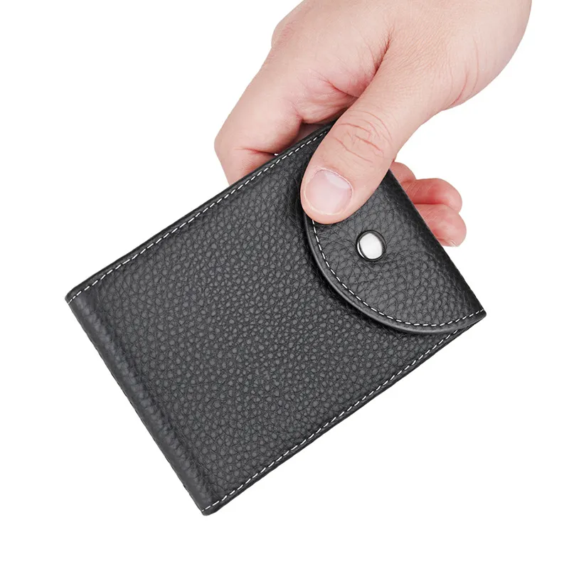 소 가죽 RFID 남성 지갑 신용 카드 소지자 남성 운전 면허 지갑 남성 걸쇠 포켓 지갑 225F352f