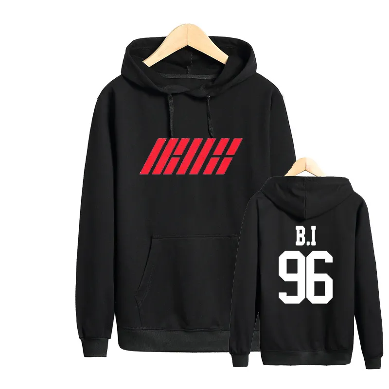 VSENFO KPOP Sweatshirt Ikon Album My Type Bobby Hoodies Mannen Dames Unisex Hoodies met Cap Harajuku Trainingspak Jumper Tops 200930