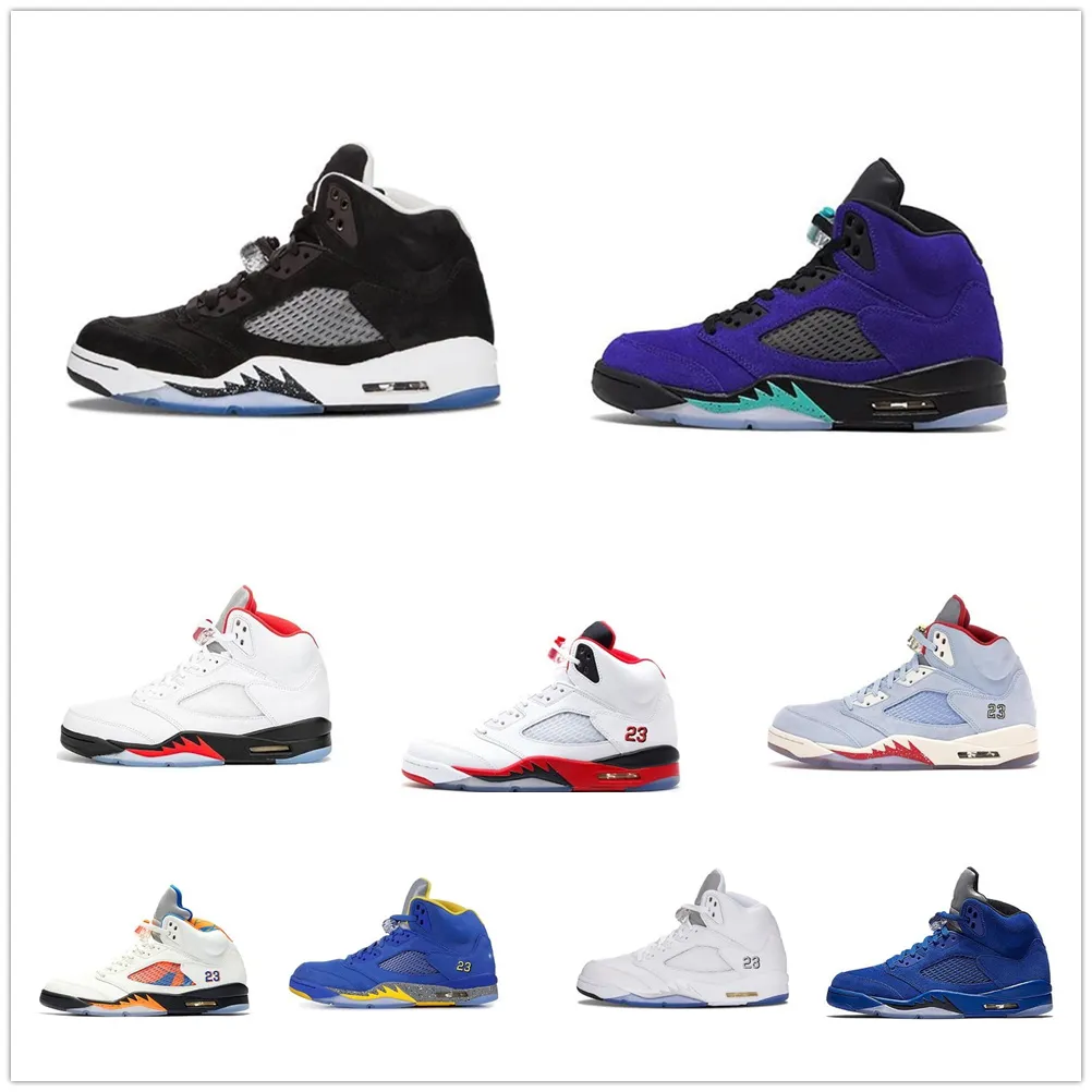 2024 scarpe da basket da uomo 5s 5 yakuda negozio online di stivali locali Dropshipping accettato Ice Blue Fire Red Space Jam Oreo Laney Royal Alternate Grape Metallic Silve