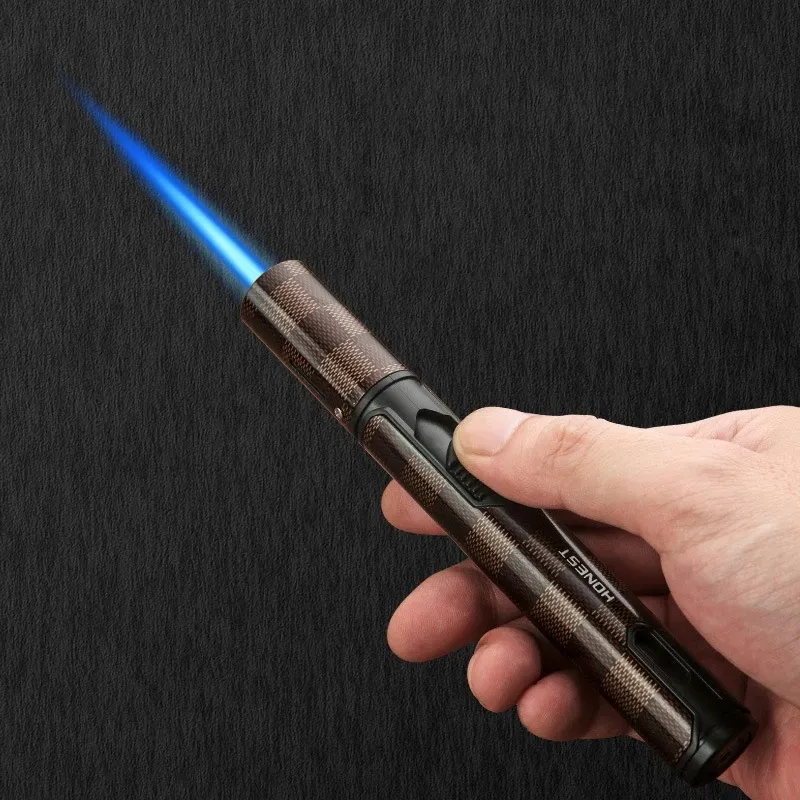 Eerlijke nieuwe penspray spuit pistool jet butane kaarsen lichter metaal gas keuken las torch turbo winddichte sigaren pijp lichter gadgets mannen