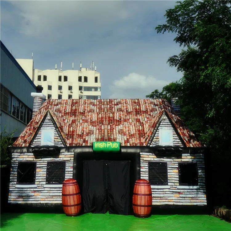 Pub inflável gigante com inflável ventiladora barra irlandesa com frete grátis para decoração de festa feliz