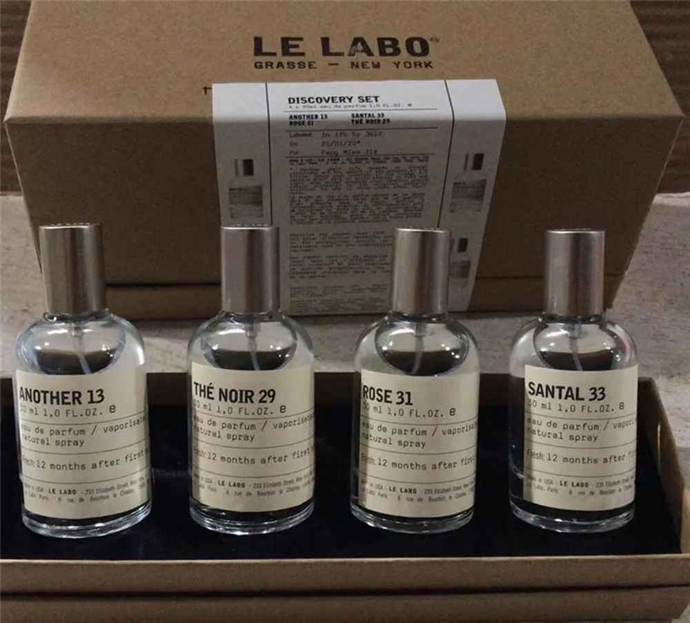 Le Labo Neutrale parfumverfrisser 30 ml * 4 set Santal 33 Nog een 13 Rose 31 The Noir 29 Lange merk Eau de Parfum Blijvende Geur