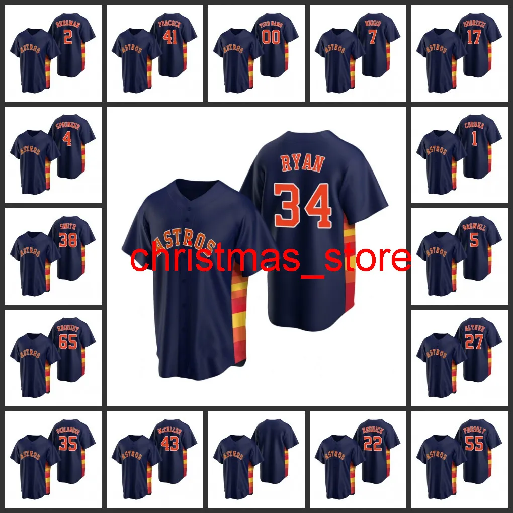 Maillot Hommes Femmes Jeunesse # 17 Jake Odorizzi 1 Carlos Correa 2 Alex Bregman 4 George Springer Custom Navy