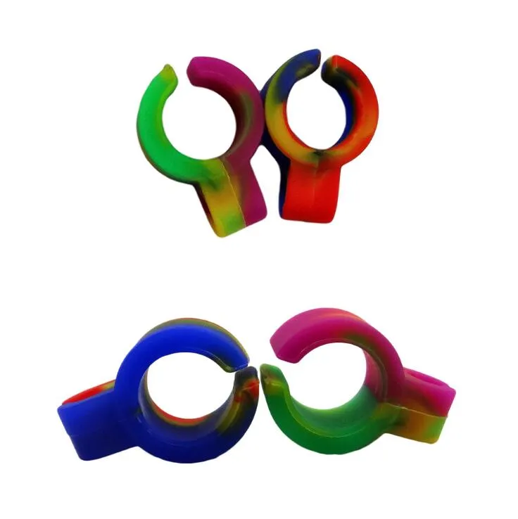 Silicone Smoking Clip Smoking Cigarette Ring Holder Colorful Tobacco Joint Holder Ring Universal Size Rubber Smoking Accessories ZYY331