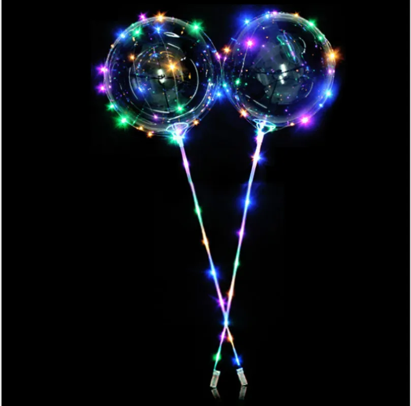 الجملة 20 بوصة صافية LEMINOS LED BOBO البالونات مع 70 سم عصا الزفاف زخارف حفل زفاف ballon