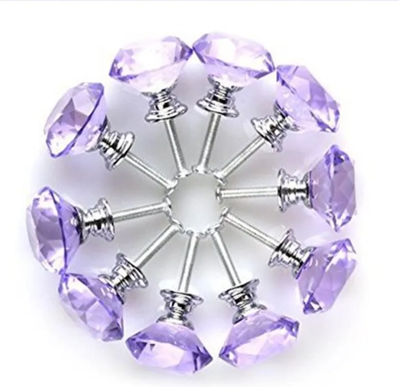 2022 new 30mm Diamond Crystal Glass Door Knobs Drawer Cabinet Furniture Handle Knob Screw Furnitures Accessories