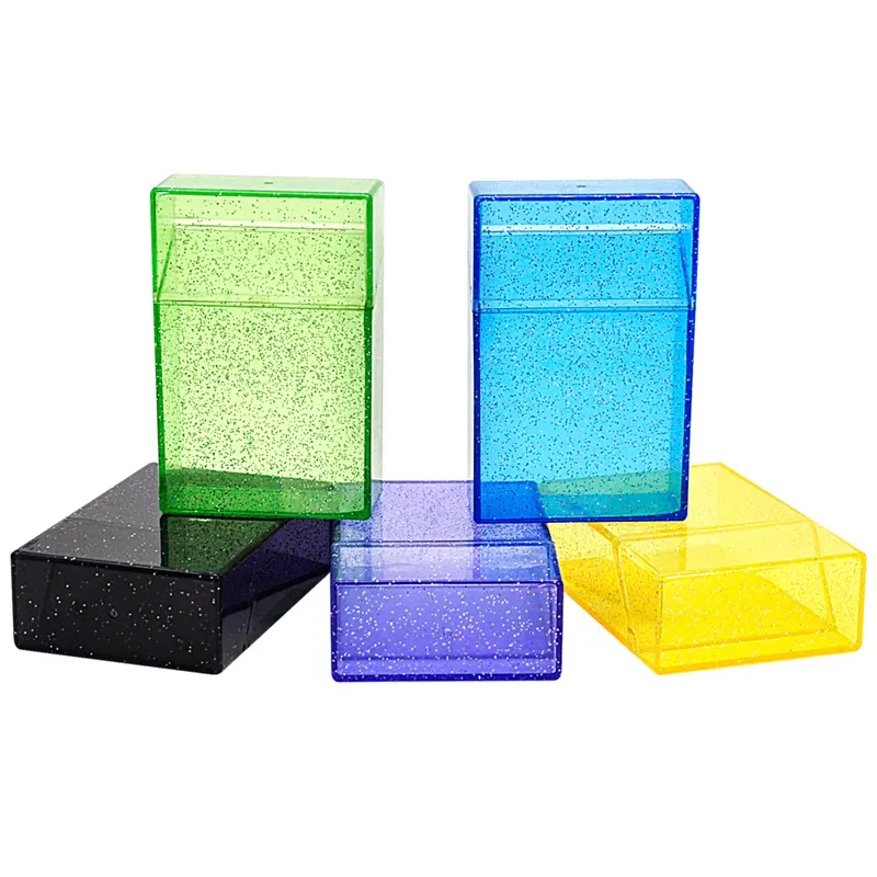 Fumo Abbastanza Trasparente Colorato Plastica Portatile Sigaretta di Tabacco Stash Case Holder Storage Flip Cover Box Innovativo Guscio Protettivo