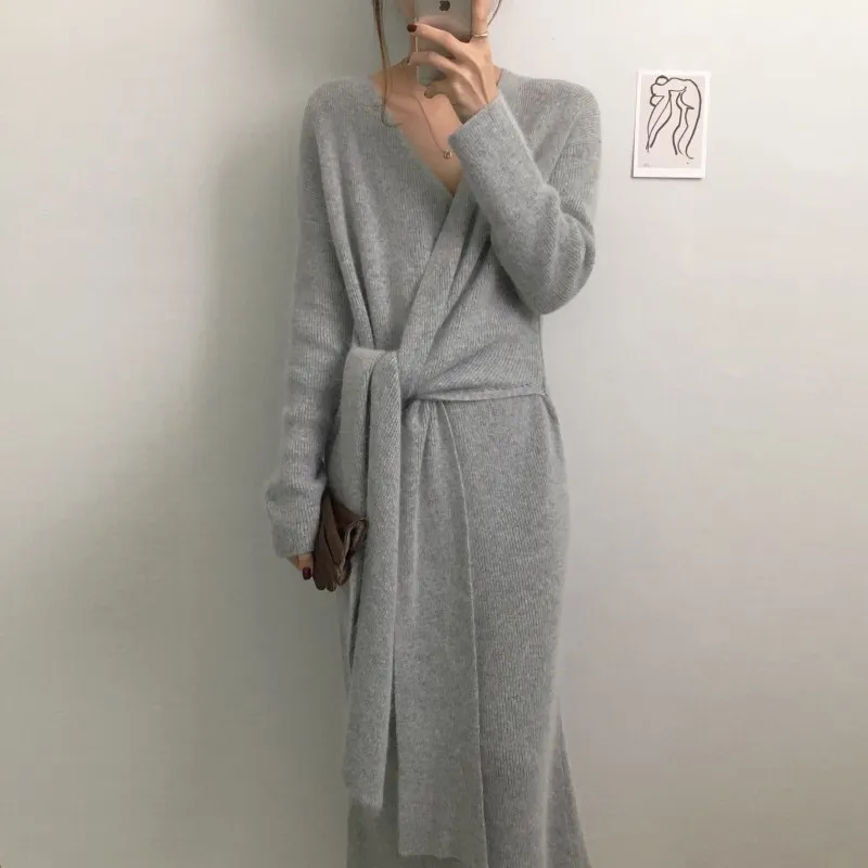 knit material dress Baby Blue Ribbed Knit Dress Large main image 0