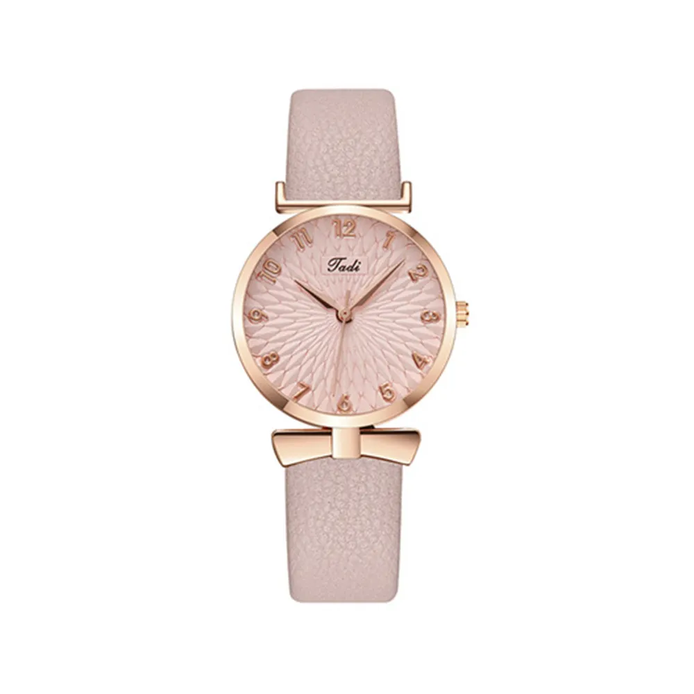 Lady Watches Fashion Digital Petal Pattern Ladies Watch Belt Quartz Watch Business Polshorwatch