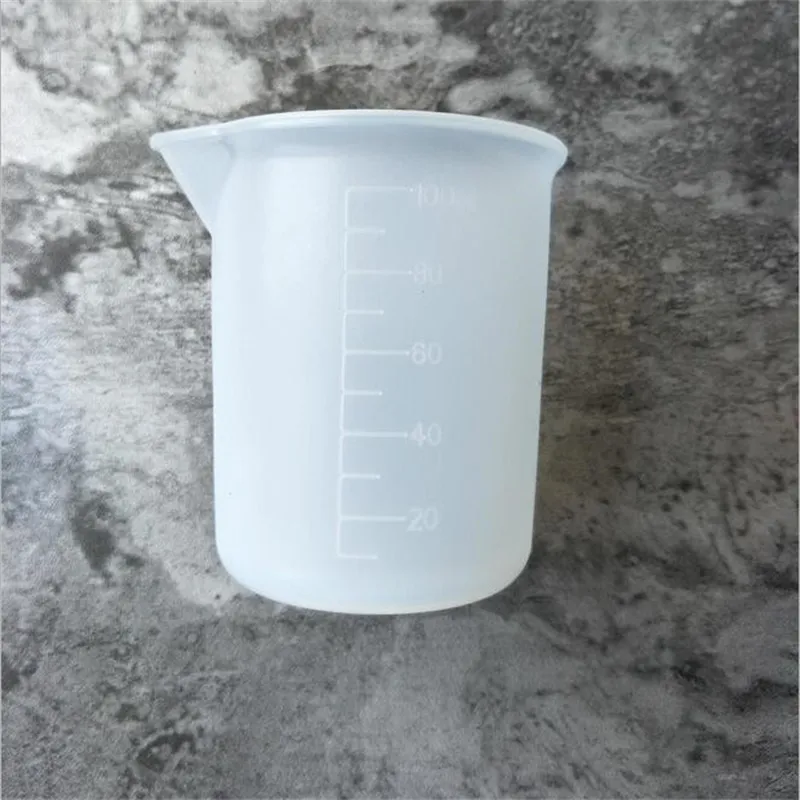 Tasse à mesurer transparente réutilisable de 100 ml avec outils de mesure en silicone pour bricolage, cuisson, cuisine, bar, accessoires de salle à manger, expédition DHL