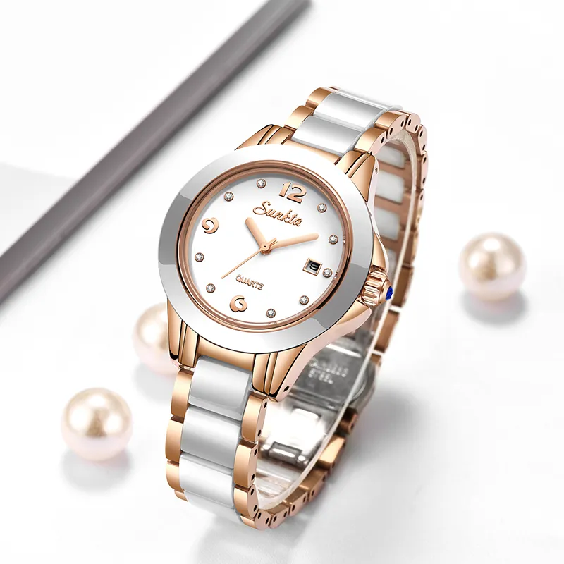 SUNKTA Moda Donna Orologi Bracciale da donna in oro rosa Orologi Reloj Mujer 2021 Nuovi orologi al quarzo impermeabili creativi per le donne ybdfgsdg