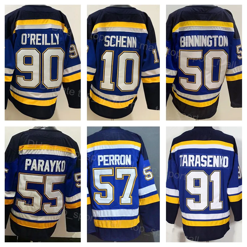 No91 Vladimir Tarasenko Blue Home Authentic Fashion Gold Stitched Jersey