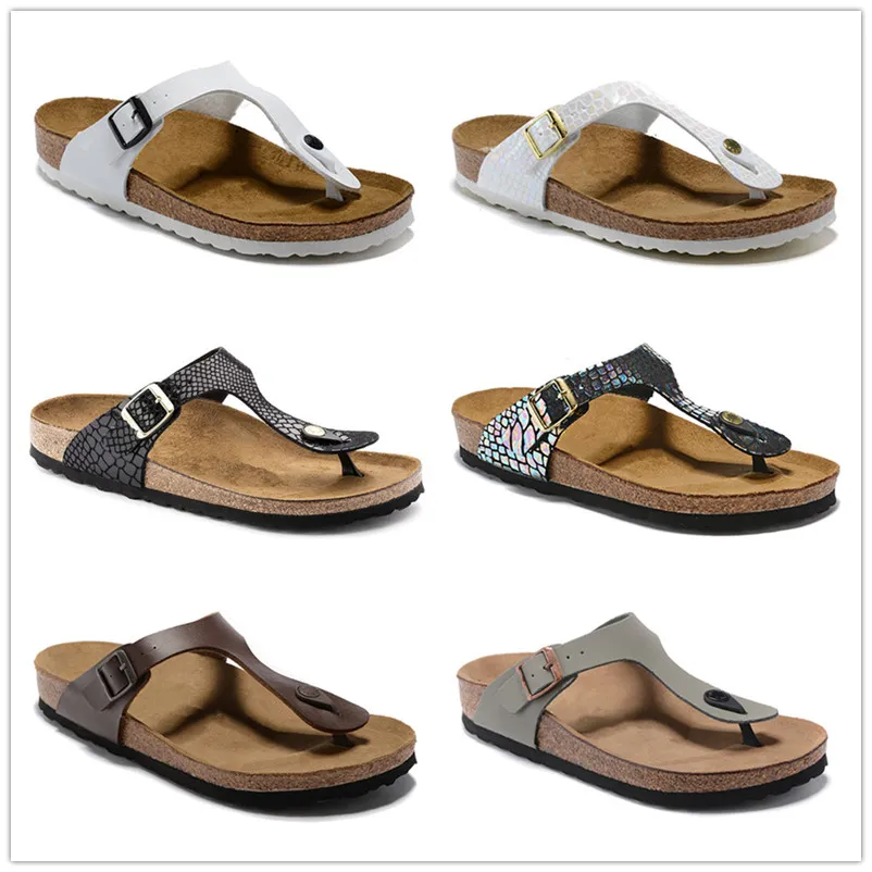 Mais recentes chinelos de cortiça birk gizeh arizona flipflops caliete veno hombres mujeres sandalias planas zapatillas de corcho unissex zapatos casuales plataform sandálias