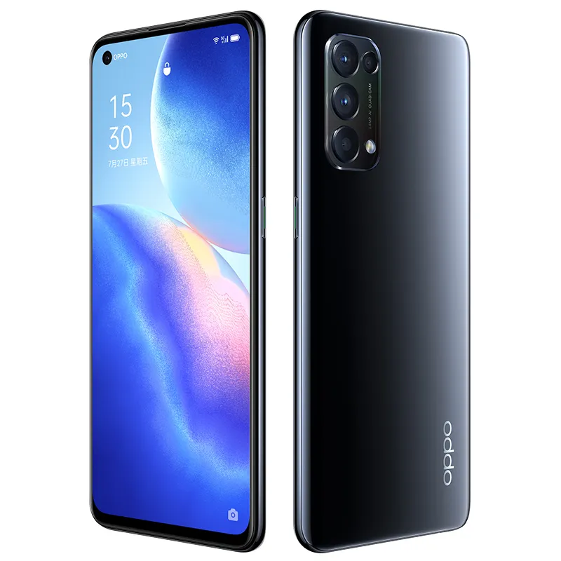 Original Oppo Reno 5 5G Mobile Phone 8GB RAM 128GB ROM Snapdragon 765G Octa Core 64.0MP AI 4300mAh Android 6.43 inch OLED Full Screen Fingerprint ID Face Smart Cell Phone