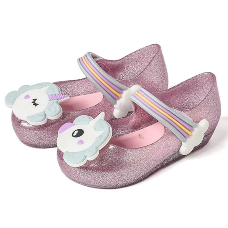 Mini Melissa Girls Sandals Unicorn Jelly Shoes Детские сандалии дышащие не скользкие высокое качество летние желе обувь Melissa 201201