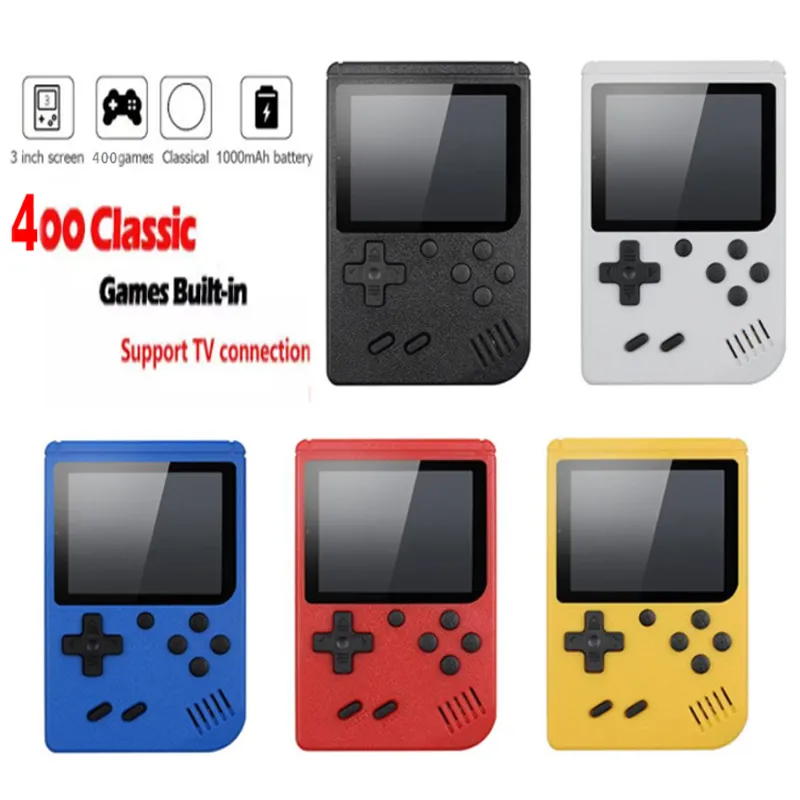 Videospelkonsol 3 tums skärm 8 bit Mini Pocket Handheld Gaming Player 400 Gratis DHL Shipping