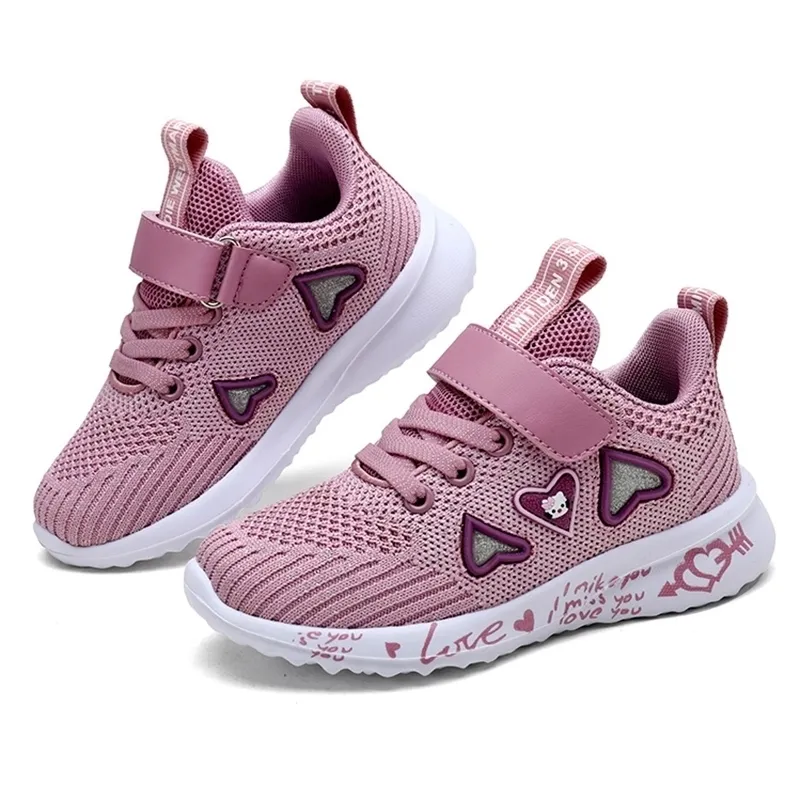 ULKNN Ragazze scarpe sportive autunno nuovi bambini doppia rete traspirante grandi bambini studenti rosa scarpe per bambini selvaggi casual 26-37 201130