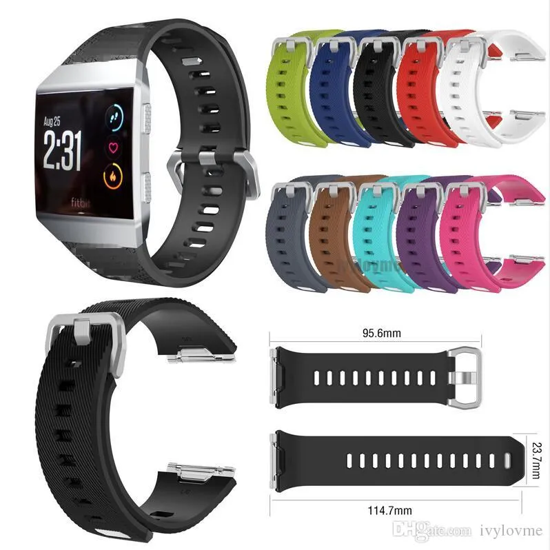 Banda diagonal mais nova para fitbit esportes iônicos tpu silicone substituição pulseira de pulso para fitbit watchband wristbands