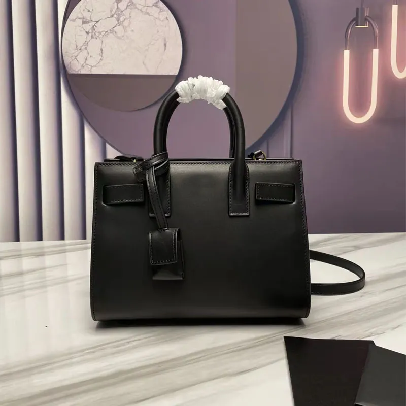 Designer Luxury Handbag Black Tote High Quality Handbags Plain Letter Open Lady Hard Solid Bag Fashion Womens Bag designers Straddle Bags Cow leather Crossbody MM