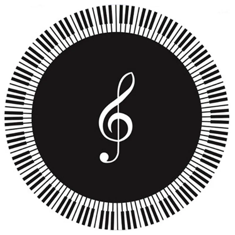 Tapis Musique Symbole Touches De Piano Noir Blanc Rond Tapis
