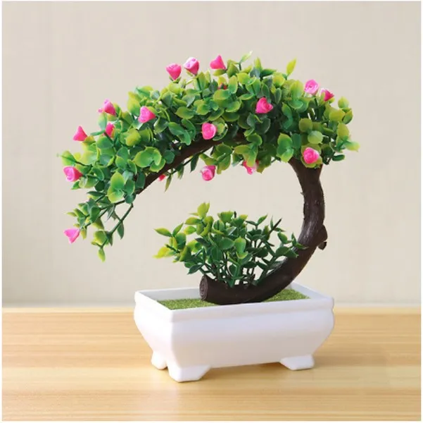 Artificial Plastic Bonsai Fake Plants Flower Wedding Home Decor Garden Hotel Potted Artificial