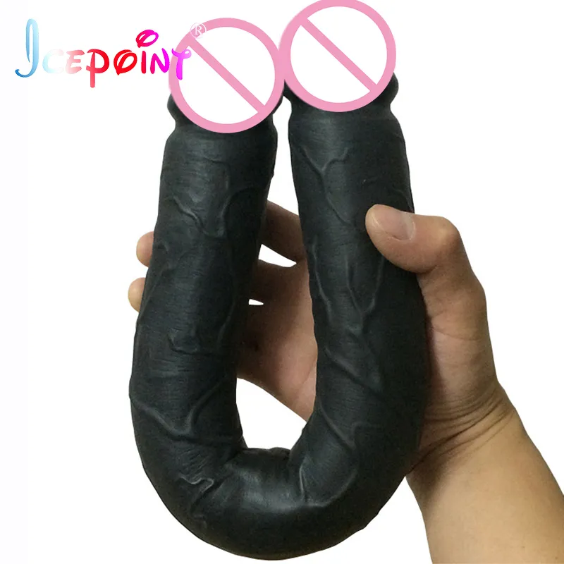 ICEPOINT 46*5cm Thick Long Dildo Realistic Penis Black Flesh Color Double Dildo Big Dildo Peney Realista Conslador Gay Sex Toy