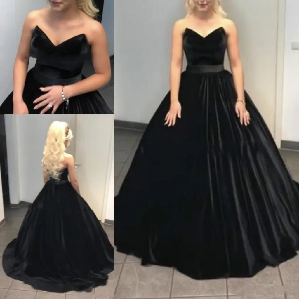 2020 Stunning Black Gothic Velvet Wedding Dresses Sweetheart Said Mhamad Arabic Country Plus Size Cheap Bridal Gown Ball Bride